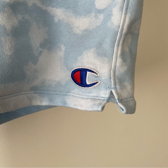 Champion Tie Dye Casual Athletic Gym Lounge Shorts Blue White Size XL - Picture 4 of 7